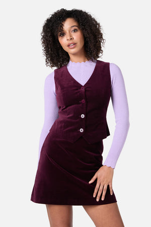 Princess Highway - Stella Velvet Vest - wine
