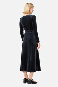 Princess Highway - Monica Velvet Midi Skirt - midnight
