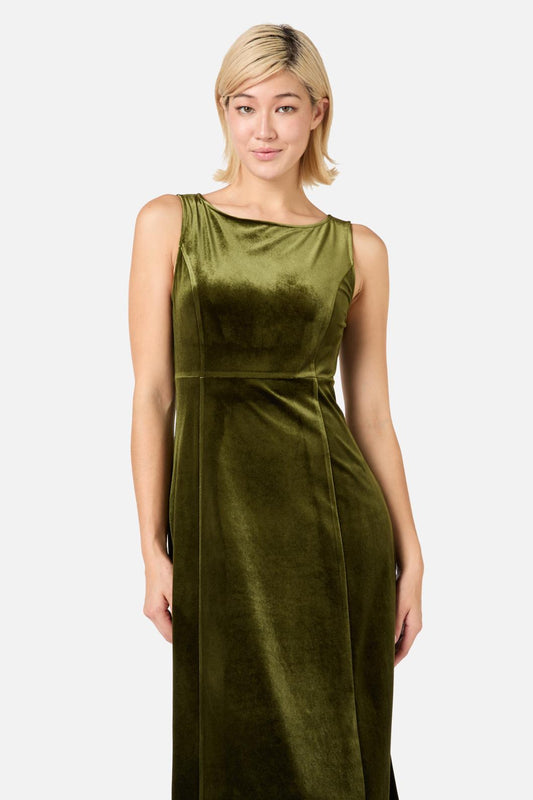 Princess Highway - Monica Velvet Midi Dress - olive