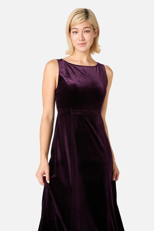 Princess Highway - Monica Velvet Midi Dress - amethyst