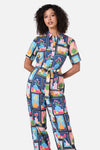 Princess Highway - Flower Vases Jumpsuit - navy