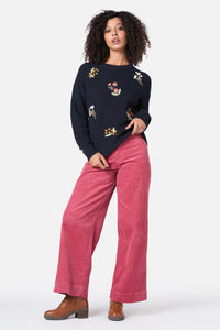 Princess Highway - Elsie Embroidered Jumper - navy