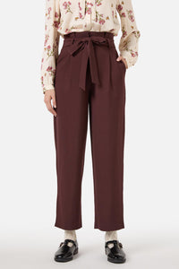 Princess Highway - Hailey High Waisted Pleat Pant - chocolate