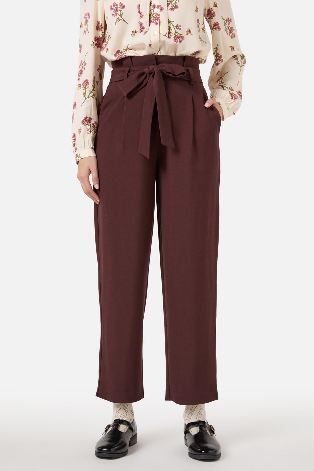 Princess Highway - Hailey High Waisted Pleat Pant - chocolate