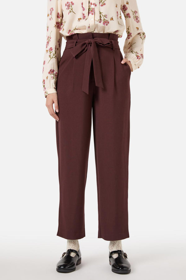 Princess Highway - Hailey High Waisted Pleat Pant - chocolate
