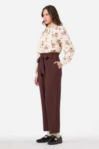 Princess Highway - Hailey High Waisted Pleat Pant - chocolate