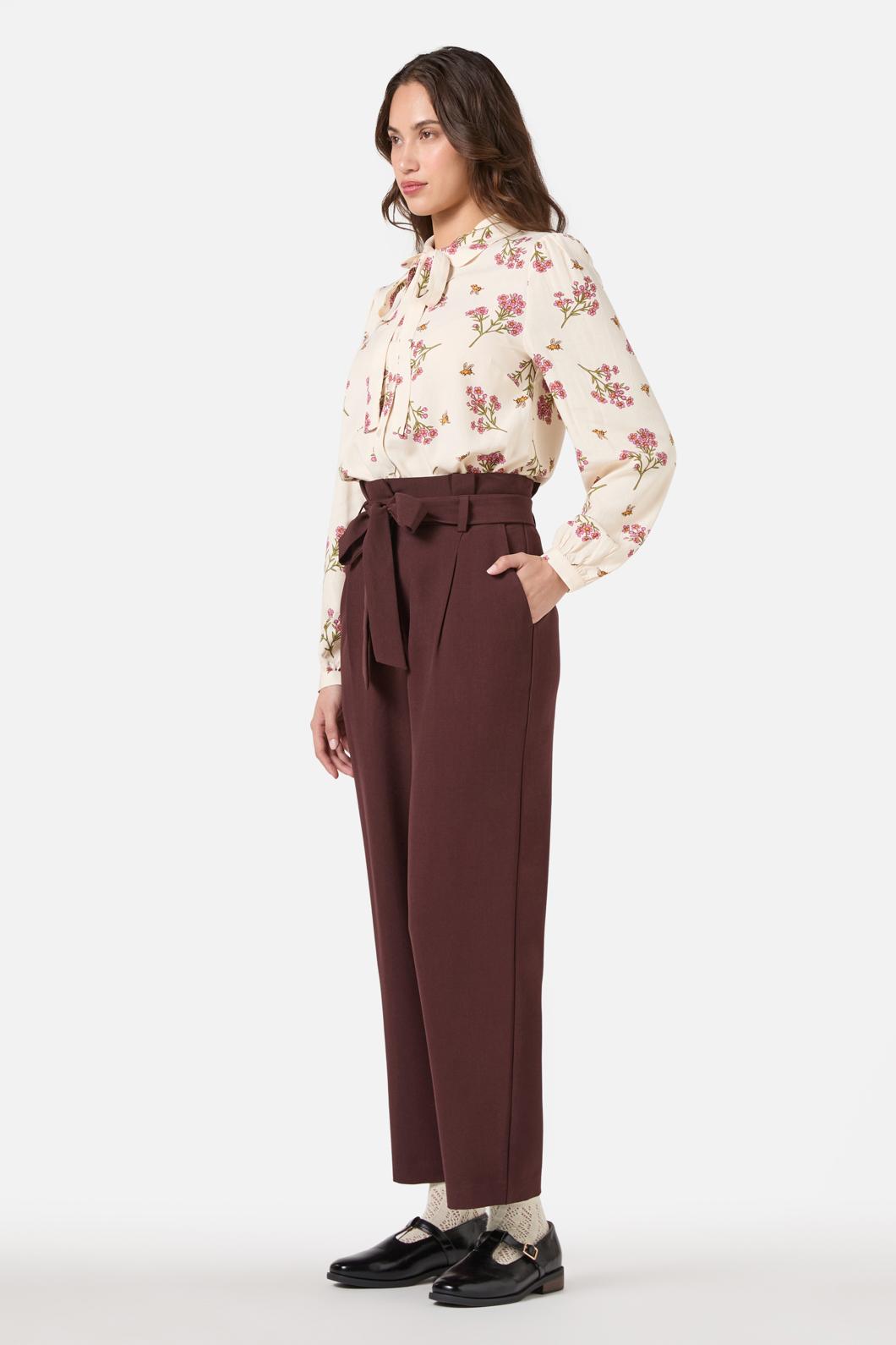 Princess Highway - Hailey High Waisted Pleat Pant - chocolate
