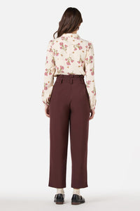 Princess Highway - Hailey High Waisted Pleat Pant - chocolate