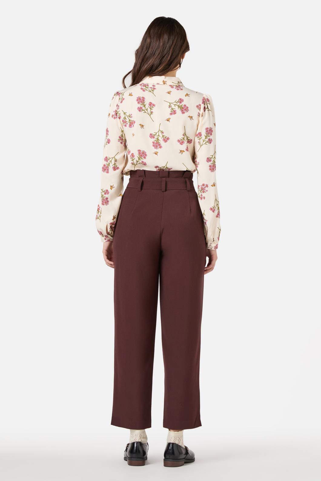Princess Highway - Hailey High Waisted Pleat Pant - chocolate