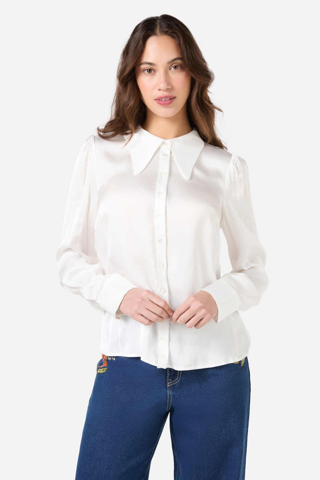 Princess Highway - Jane Pointed Collar Shirt - cream
