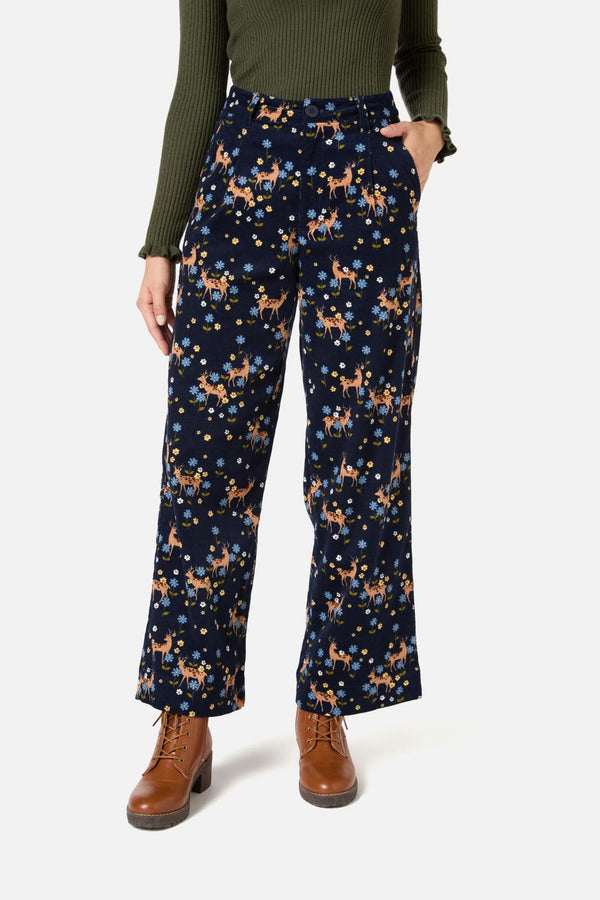 Princess Highway - Meadow Deer Cord Pant - navy