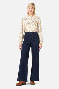 Princess Highway - Meadow Deer Long Sleeve Blouse - cream