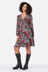 Princess Highway - Ada 90's Floral Mini Wrap Dress - red