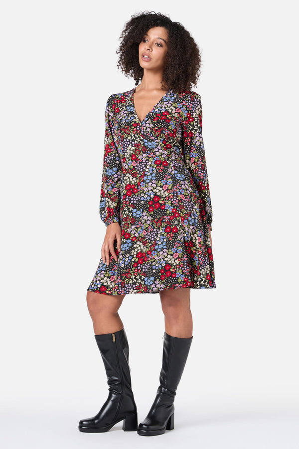 Princess Highway - Ada 90's Floral Mini Wrap Dress - red