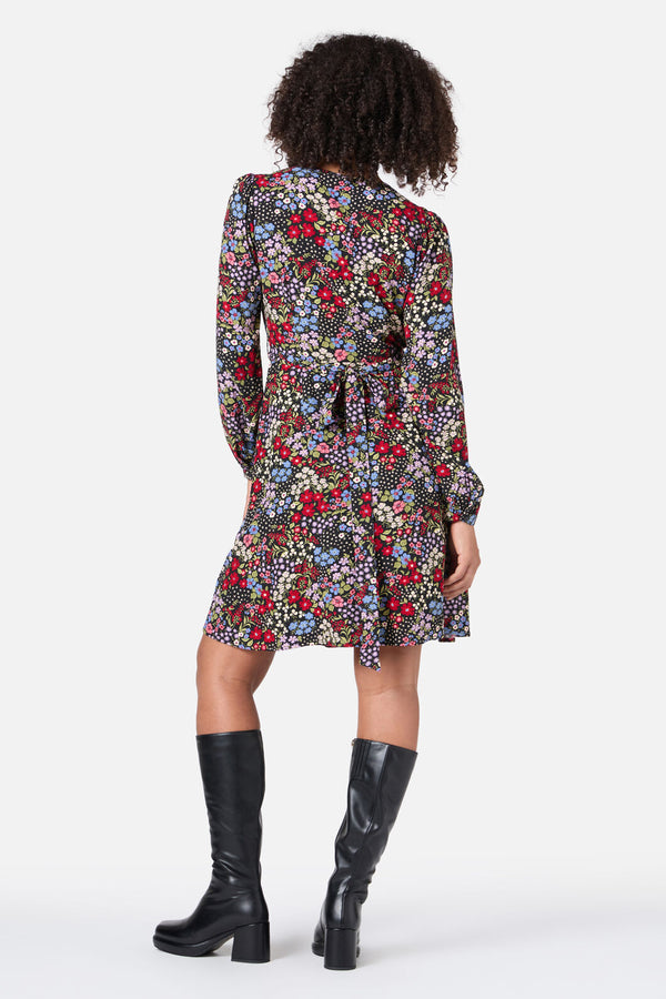 Princess Highway - Ada 90's Floral Mini Wrap Dress - red