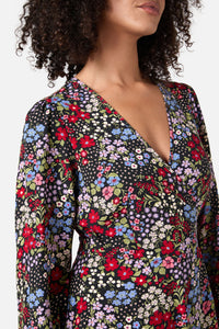 Princess Highway - Ada 90's Floral Mini Wrap Dress - red