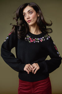 Princess Highway - Ada Embroidered Jumper - black