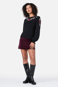 Princess Highway - Ada Embroidered Jumper - black