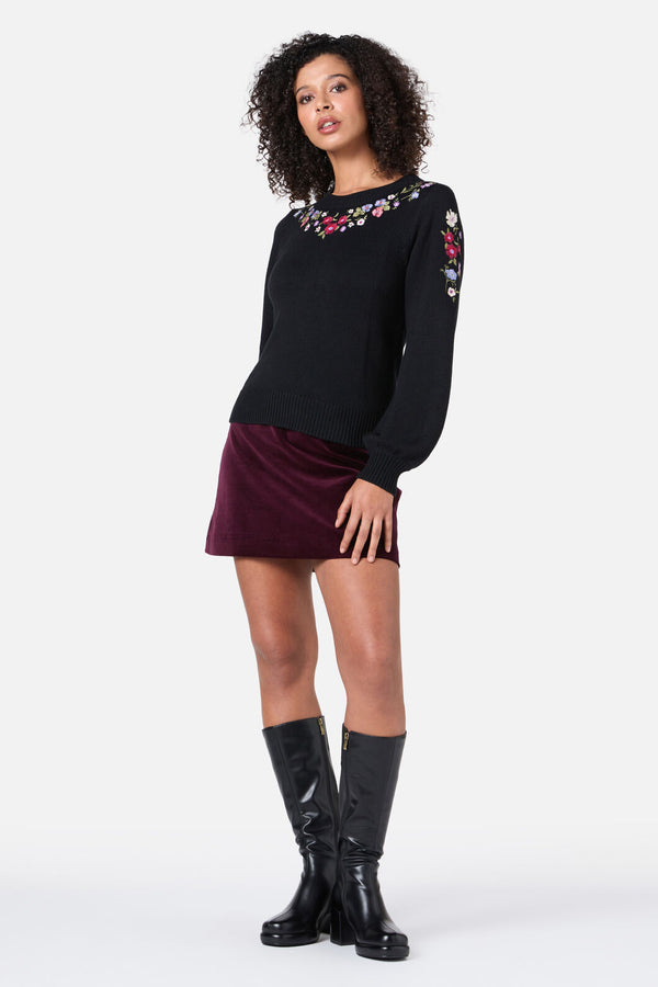 Princess Highway - Ada Embroidered Jumper - black