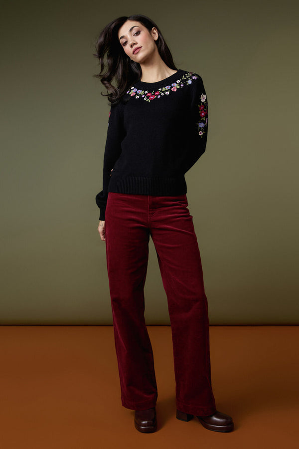 Princess Highway - Ada Embroidered Jumper - black