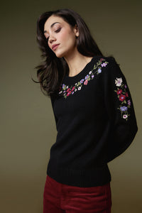 Princess Highway - Ada Embroidered Jumper - black