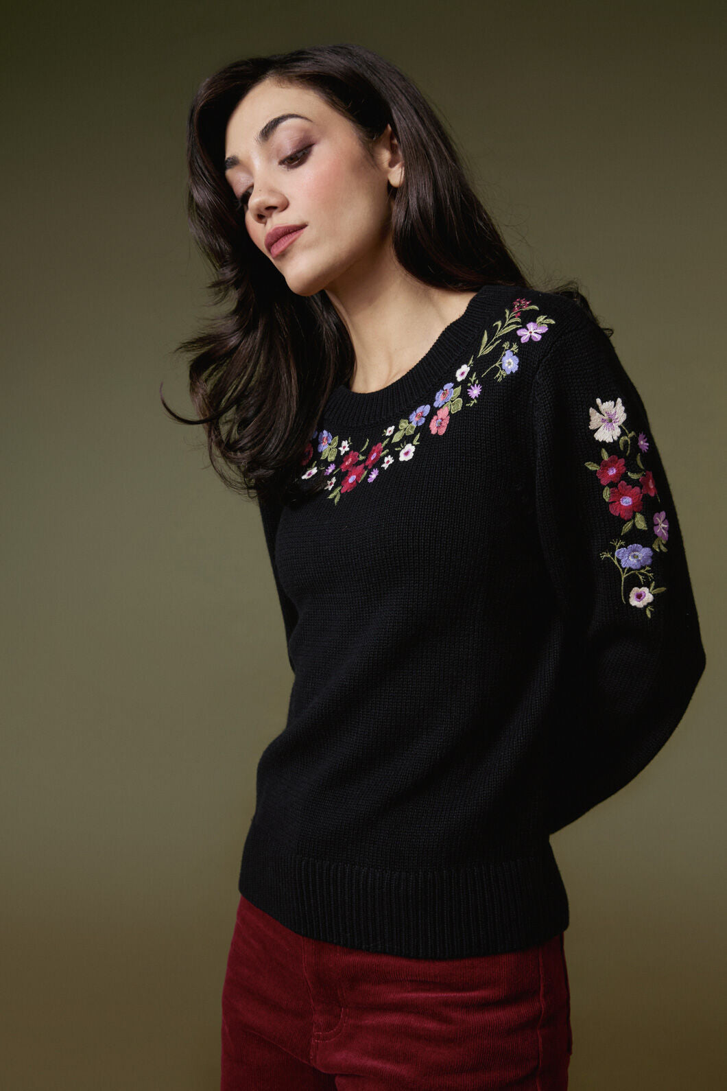 Princess Highway - Ada Embroidered Jumper - black