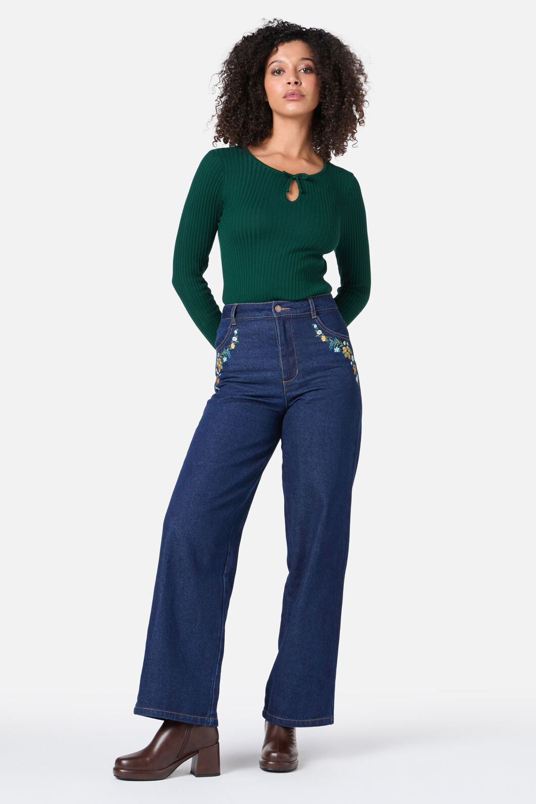 Princess Highway - Ada Embroidered Jean - blue-denim