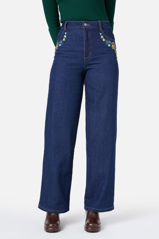 Princess Highway - Ada Embroidered Jean - blue-denim