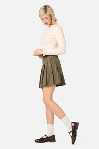 Princess Highway - Abby Pinstripe Pleat Skirt - olive