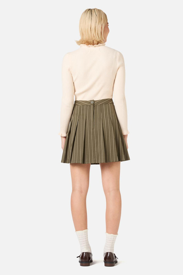 Princess Highway - Abby Pinstripe Pleat Skirt - olive