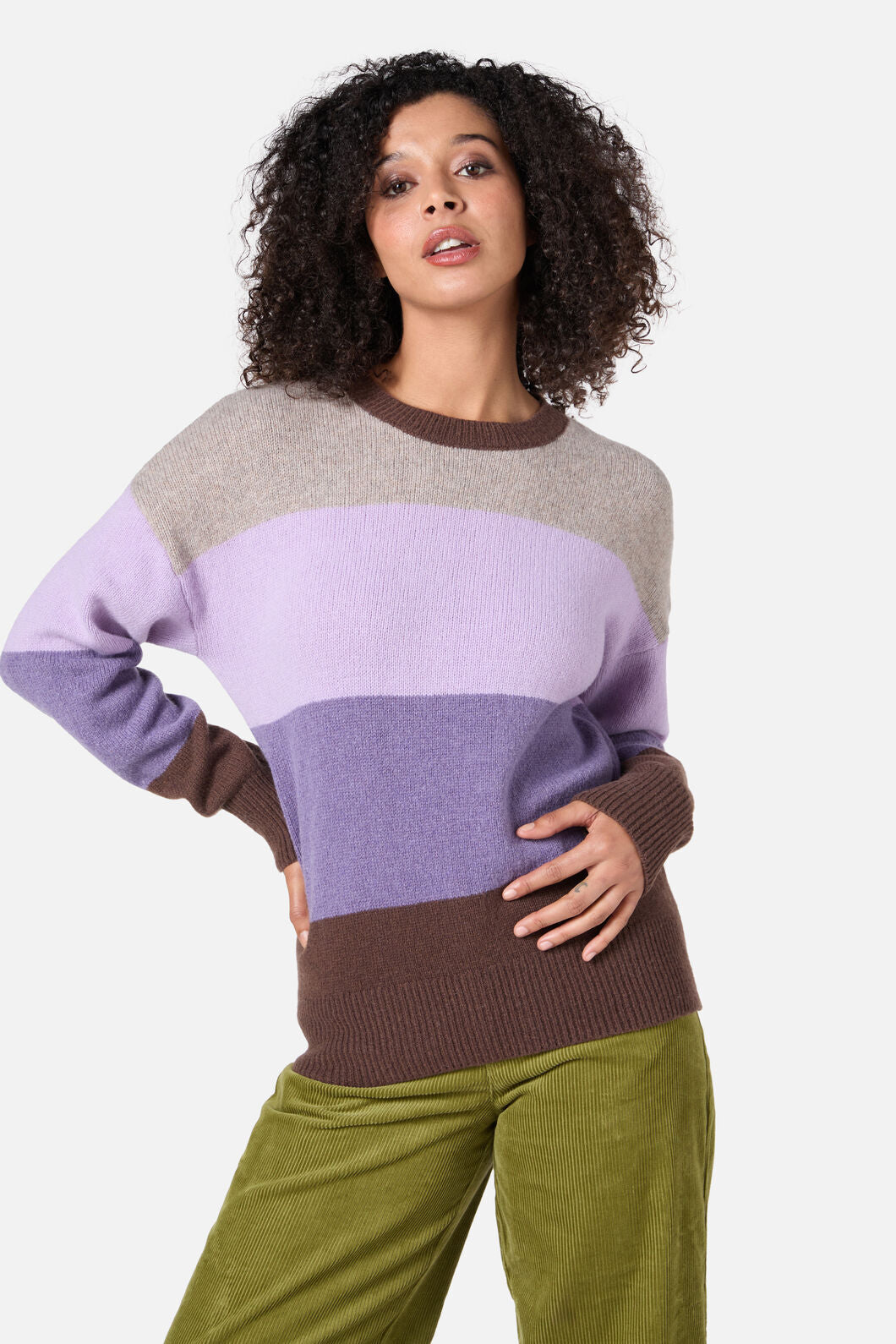 Princess Highway - Arla Stripe Knit Jumper - plum