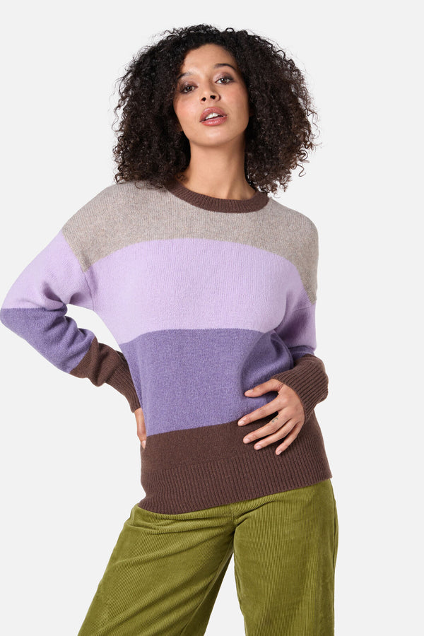 Princess Highway - Arla Stripe Knit Jumper - plum
