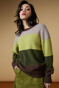 Princess Highway - Arla Stripe Knit Jumper - green