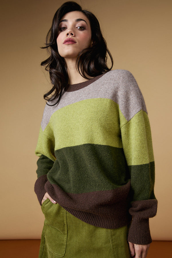 Princess Highway - Arla Stripe Knit Jumper - green