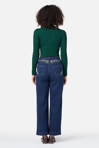 Princess Highway - Anna Bow Knit Top - green