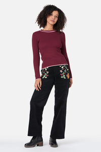 Princess Highway - Fifi Rib Knit Top - plum