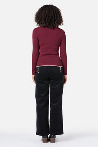 Princess Highway - Fifi Rib Knit Top - plum