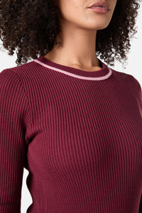 Princess Highway - Fifi Rib Knit Top - plum