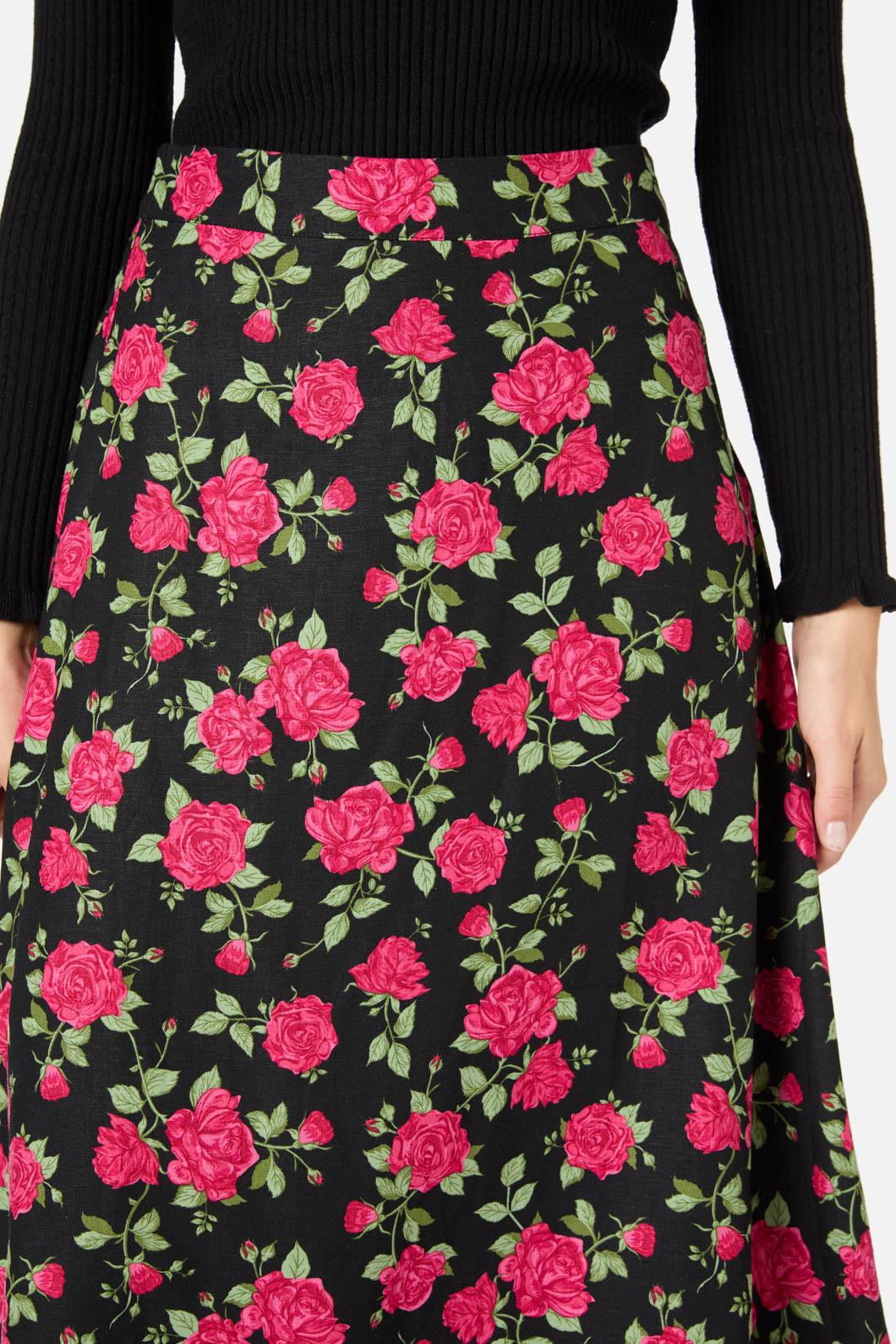 Princess Highway - Winter Rose Midi Skirt - pink