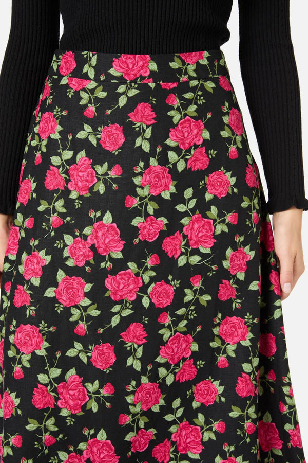 Princess Highway - Winter Rose Midi Skirt - pink