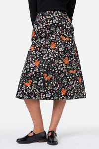 Princess Highway - Squirrel Away Cord Midi Skirt - black
