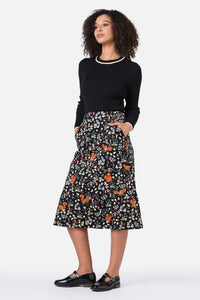 Princess Highway - Squirrel Away Cord Midi Skirt - black
