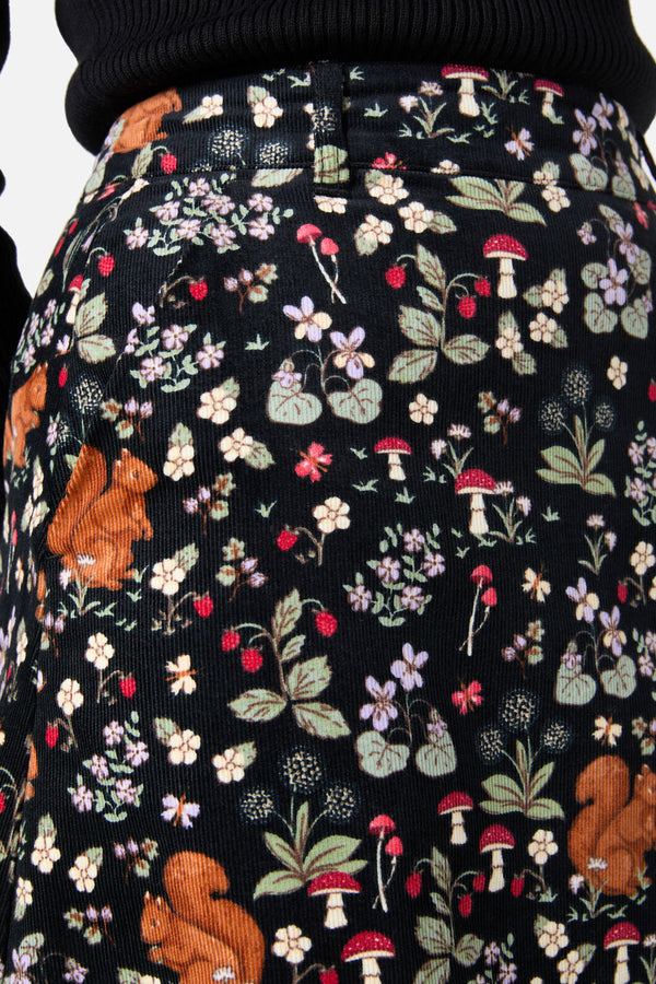 Princess Highway - Squirrel Away Cord Midi Skirt - black