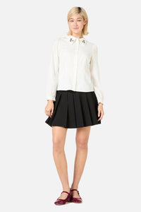 Princess Highway - Rose Bud Embroidered Blouse - cream