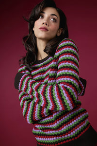 Princess Highway - Nico Stripe Knit Jumper - chocolate-multi