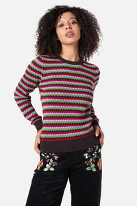 Princess Highway - Nico Stripe Knit Jumper - chocolate-multi