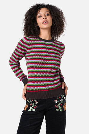 Princess Highway - Nico Stripe Knit Jumper - chocolate-multi