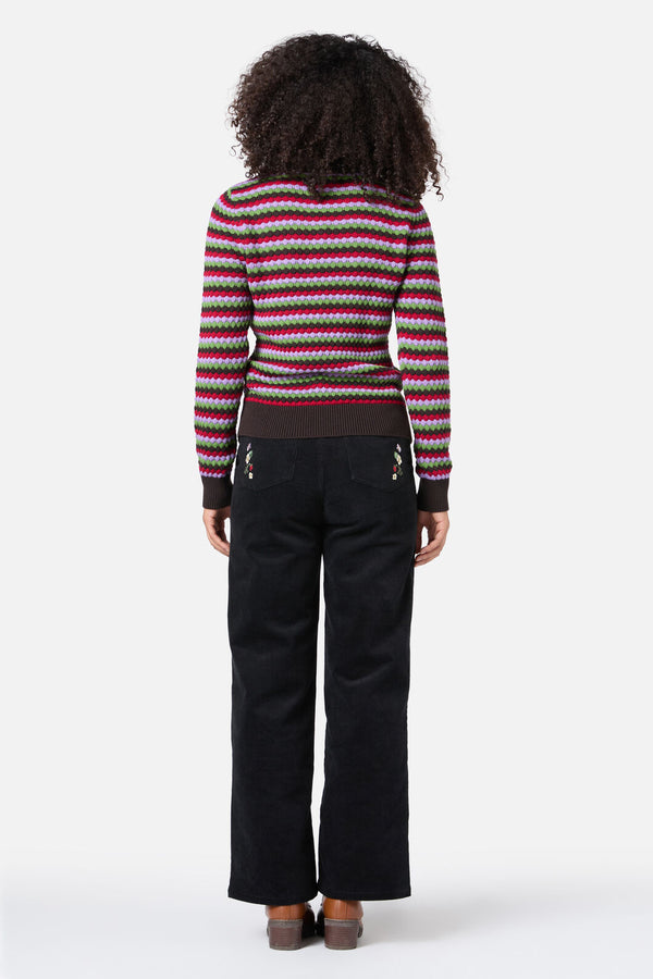 Princess Highway - Nico Stripe Knit Jumper - chocolate-multi