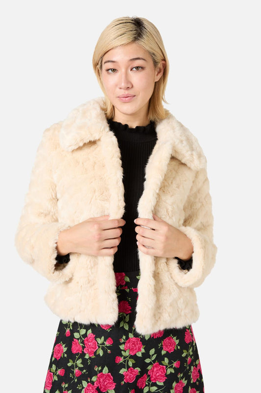 Princess Highway - Penelope Faux Fur Jacket - cream