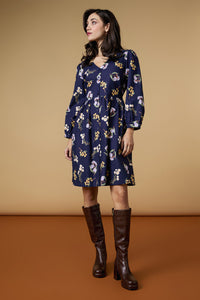 Princess Highway - Elsie Native LS Smock Dress - navy